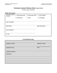 Form DSS-23D Pathway Home Walkthrough Request Form - New York City (Polish), Page 2
