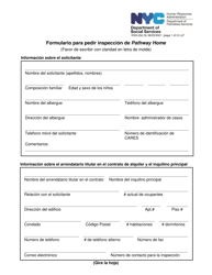 Document preview: Formulario DSS-23D Formulario Para Pedir Inspeccion De Pathway Home - New York City (Spanish)