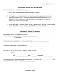 Form DHS-10A Special One Time Assistance (&quot;sota&quot;) Landlord Agreement for Apartments - New York City (French), Page 2