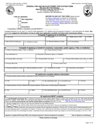 FWS Form 3-200-10B Federal Fish and Wildlife Permit Application Form