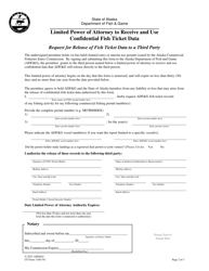 CF Form 1100-541 Request for Release of Fish Ticket Data to a Third Party - Alaska, Page 2