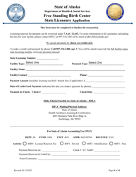 Free Standing Birth Center State Licensure Application - Alaska, Page 9