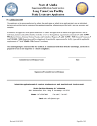 Long Term Care Facility State Licensure Application - Alaska, Page 11