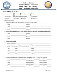 Long Term Care Facility State Licensure Application - Alaska, Page 3