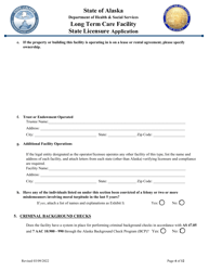 Long Term Care Facility State Licensure Application - Alaska, Page 4