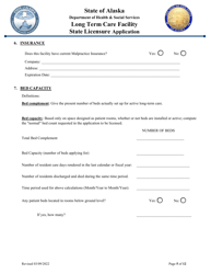 Long Term Care Facility State Licensure Application - Alaska, Page 5