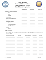 Long Term Care Facility State Licensure Application - Alaska, Page 7