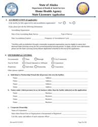 Home Health Agency State Licensure Application - Alaska, Page 3