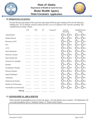 Home Health Agency State Licensure Application - Alaska, Page 7
