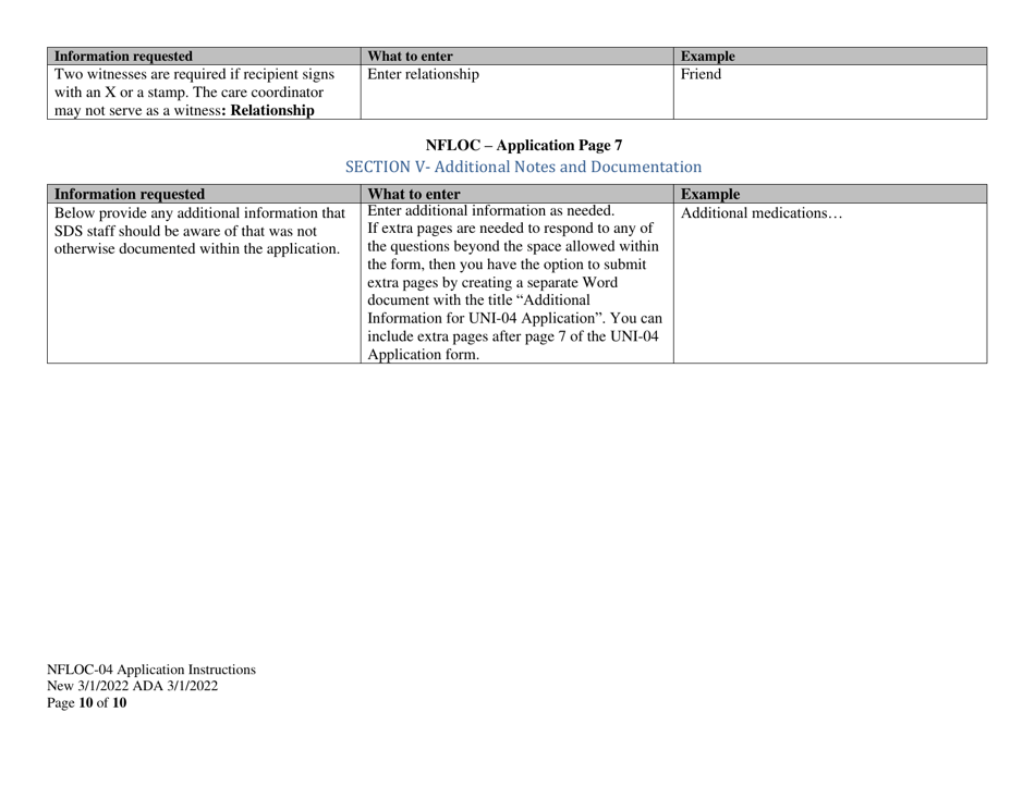 Instructions for Form NFLOC-04 Application for Ali / Apdd / Ccmc - Alaska, Page 10