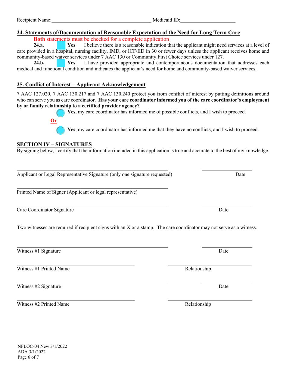 Form NFLOC-04 Application for Ali / Apdd / Ccmc - Alaska, Page 6