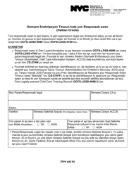 Document preview: Form CS-274W Request for Enrollment of Child With Provider - New York City (Haitian Creole)