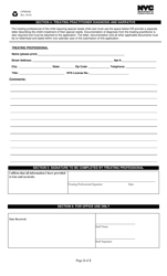 Form CFWB001 Special Needs Application - New York City, Page 2