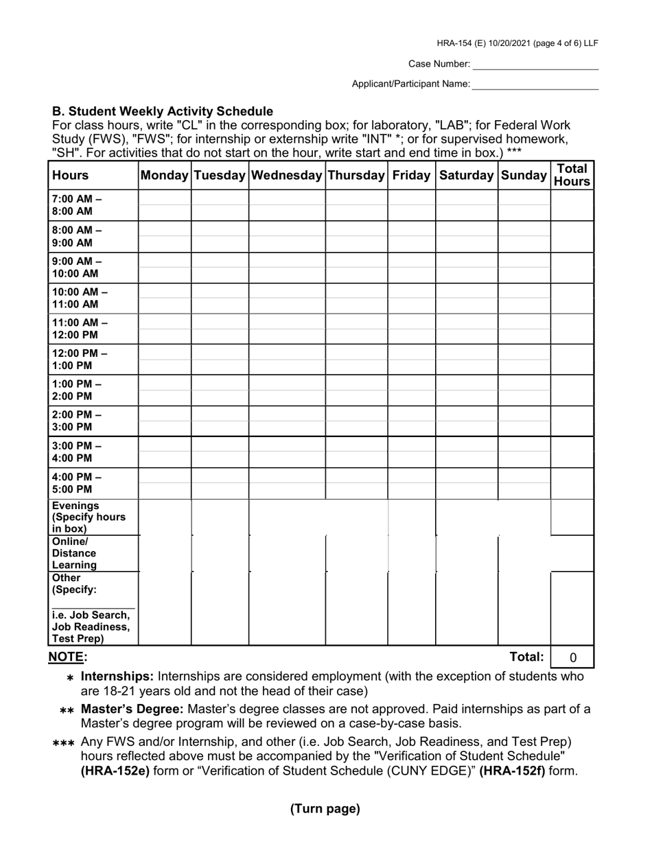 Form HRA-154 Human Resources Administration School / Training Enrollment Letter - New York City (Haitian Creole), Page 4