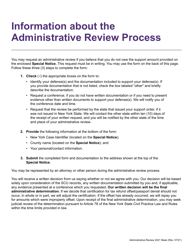 Document preview: Request for Administrative Review of the Certification of Support Owed for Tax Refund Offset/Passport Denial - New York