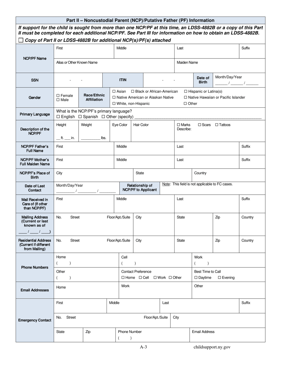 Form LDSS-4882 Application / Referral for Child Support Services - New York, Page 11