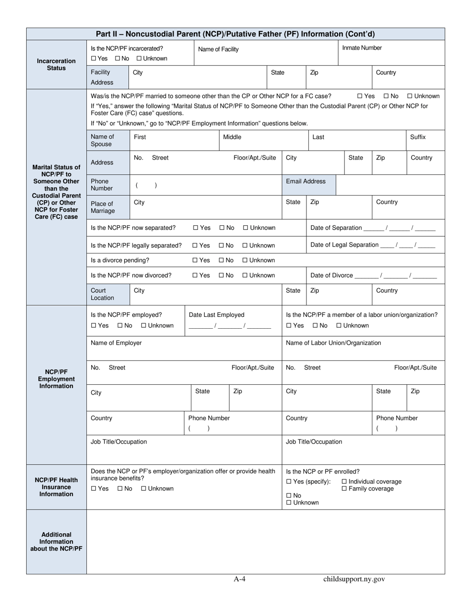 Form LDSS-4882 Application / Referral for Child Support Services - New York, Page 12