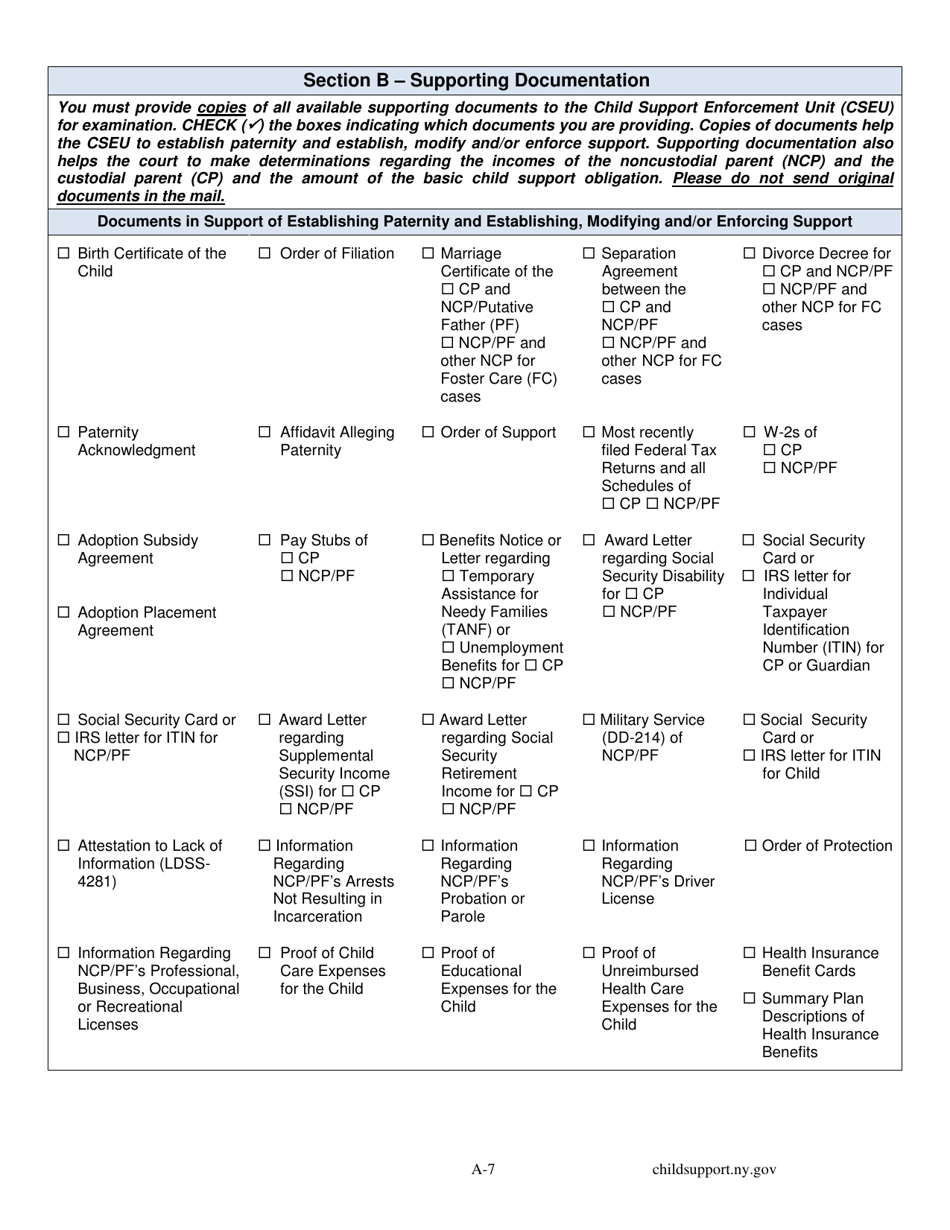 Form LDSS-4882 Application / Referral for Child Support Services - New York, Page 15