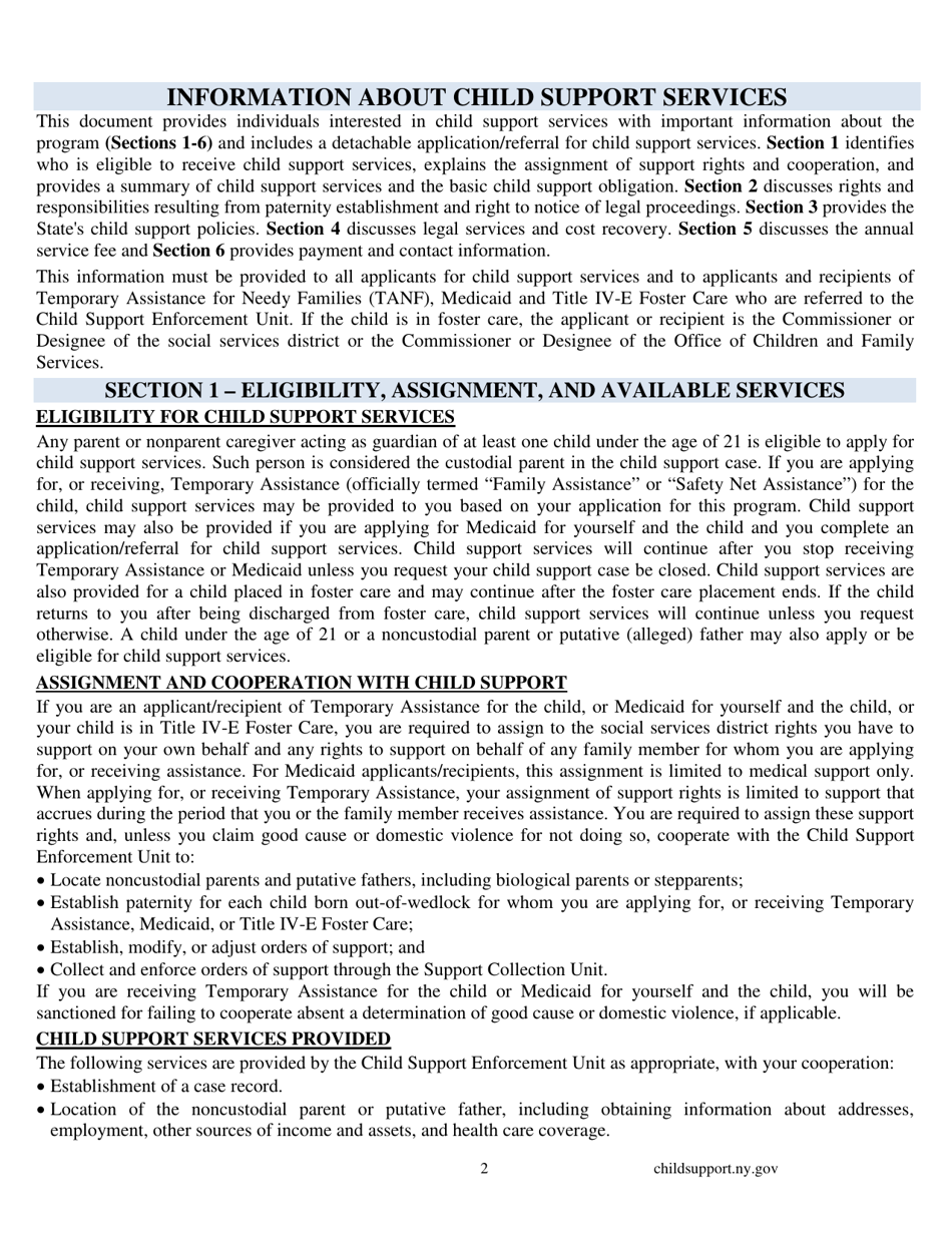 Form LDSS-4882 Application / Referral for Child Support Services - New York, Page 3