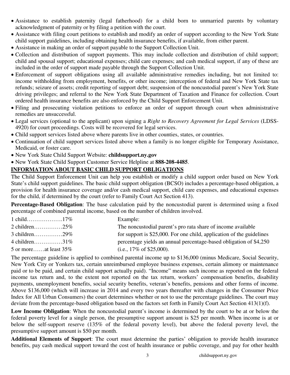 Form LDSS-4882 Application / Referral for Child Support Services - New York, Page 4