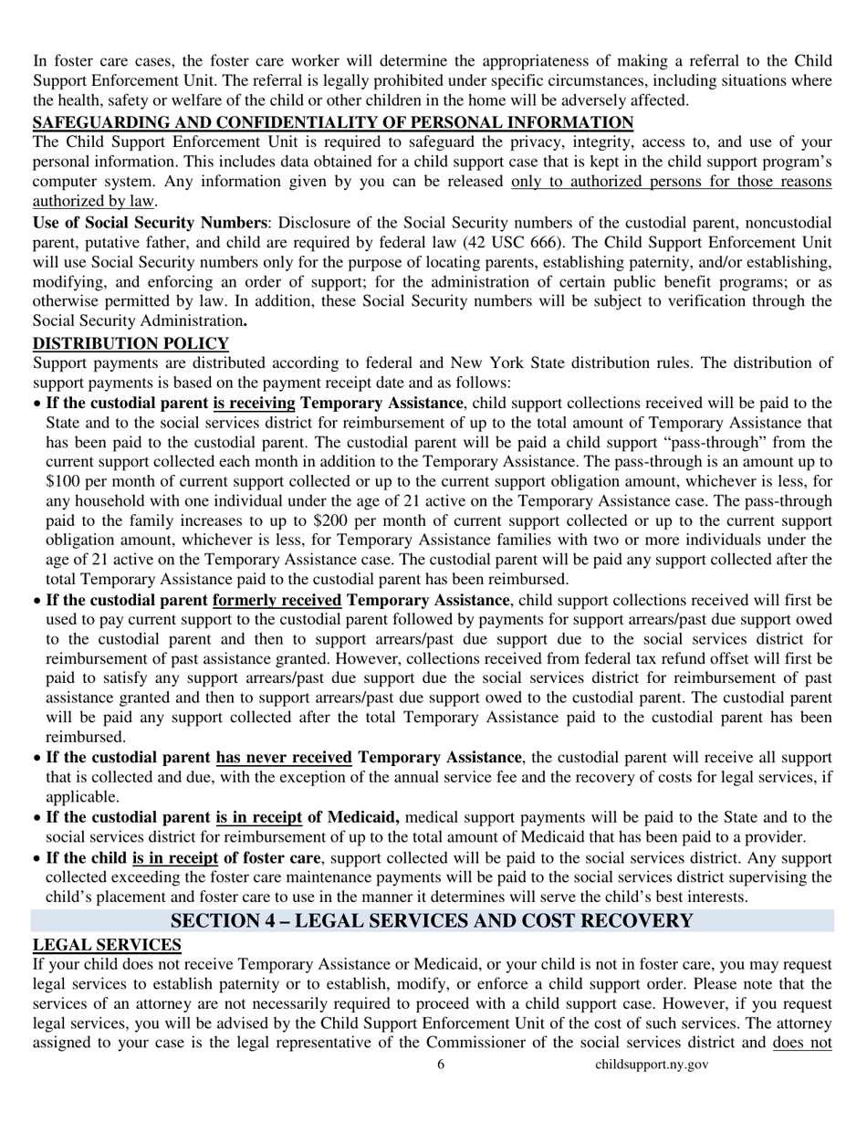 Form LDSS-4882 Application / Referral for Child Support Services - New York, Page 7