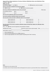 Form F1856 Approved Person Scheme Application to Purchase Certificate of Modification Books and/or Modification Plates - Queensland, Australia, Page 2