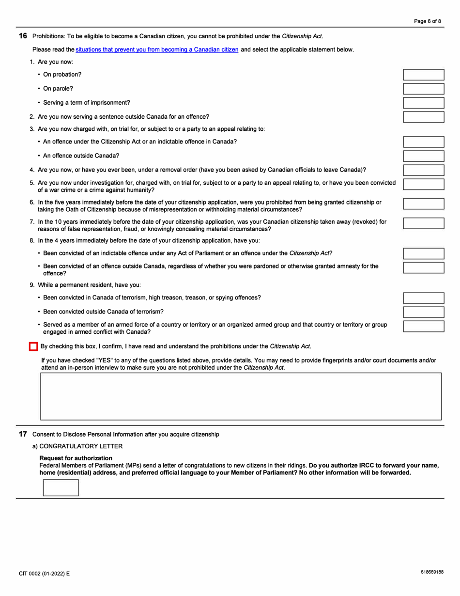 Form Cit0002 Download Fillable Pdf Or Fill Online Application For