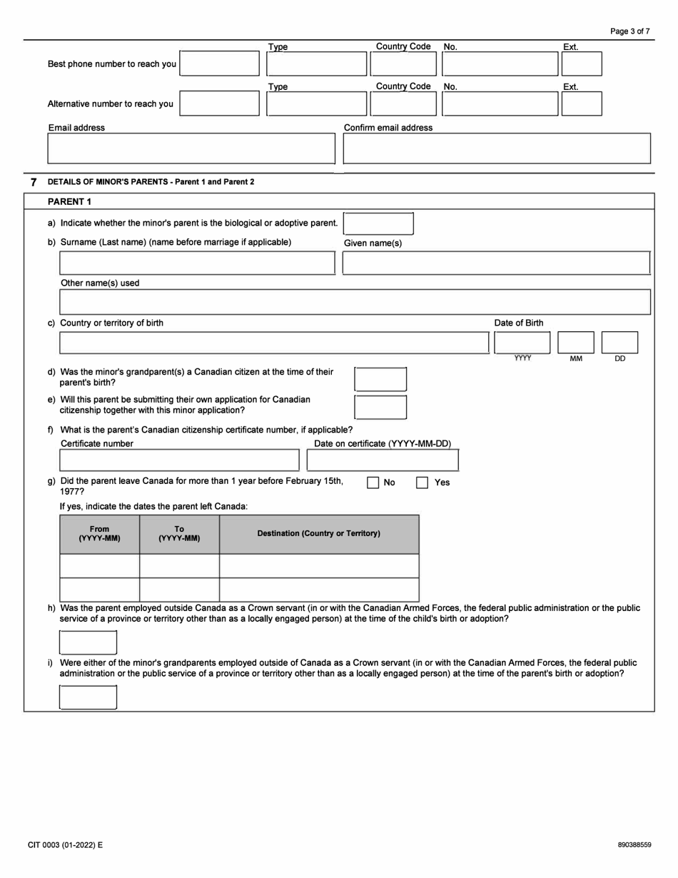 Form CIT0003 Download Fillable PDF or Fill Online Application for ...