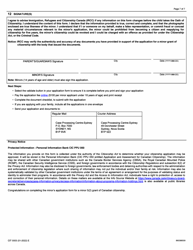 Form CIT0003 Application for Canadian Citizenship - Minors (Under 18 Years of Age) Under Subsection 5(2) - Canada, Page 7