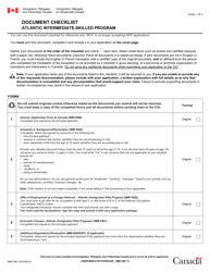Form IMM5467 Document Checklist - Atlantic Intermediate-Skilled Program - Canada