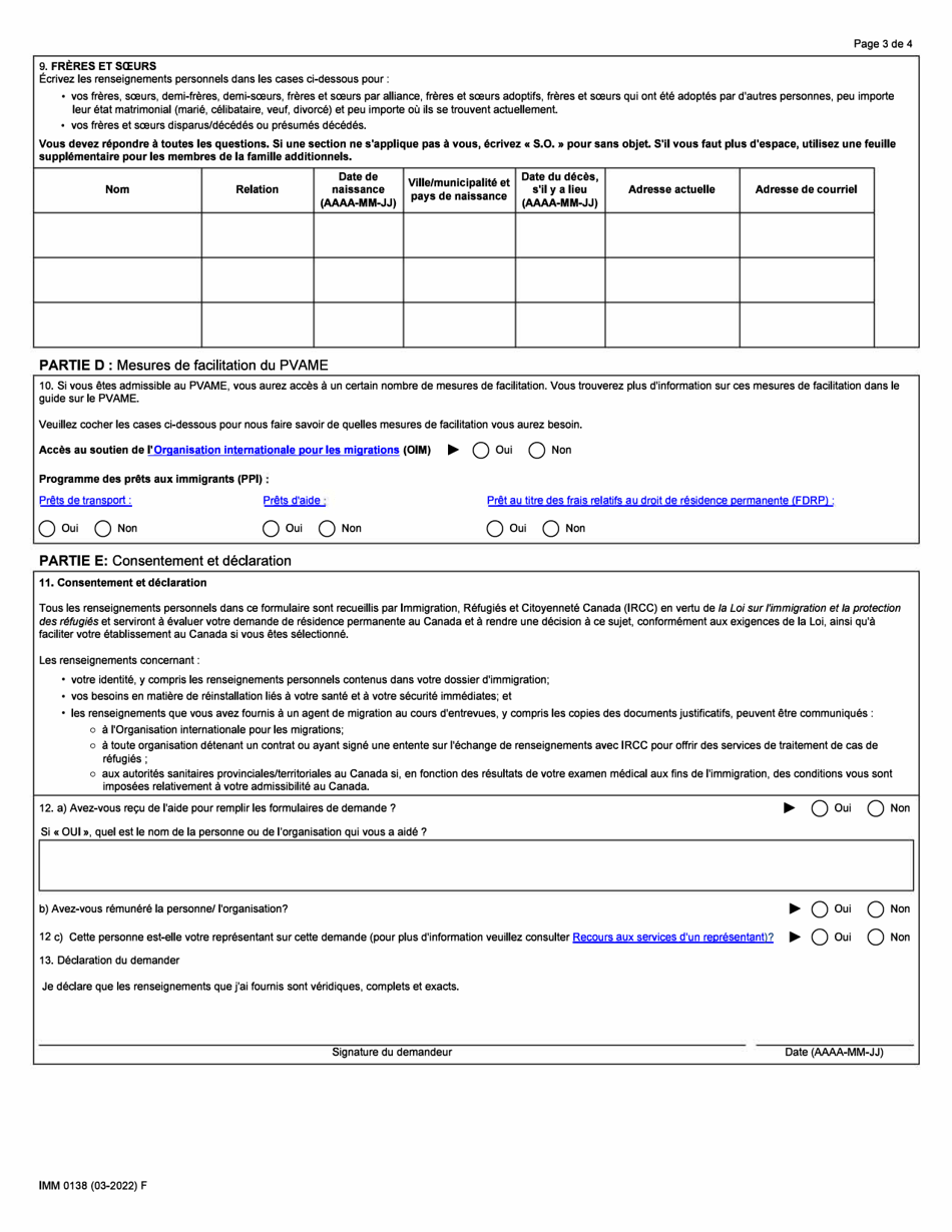 Forme IMM0138 Agenda 20 Projet Pilote Sur Lavoie Dacces a La Mobilite Economique - Canada (French), Page 3
