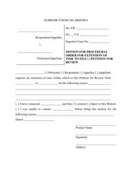 Document preview: Motion for Procedural Order for Extension of Time to File Petition for Review - Criminal - Arizona