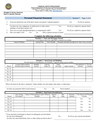Section 7 Personal Financial Statement - Arizona, Page 2