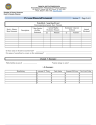 Section 7 Personal Financial Statement - Arizona, Page 3