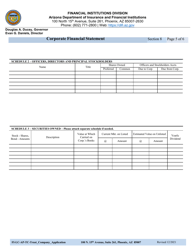 Section 8 Corporate Financial Statement - Arizona, Page 5