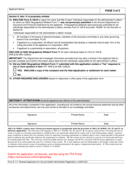 Form E-111 Renewal Application for Life and Health Administrator Registration - Arizona, Page 3