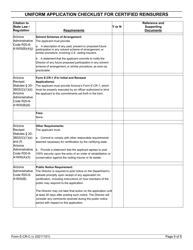 Form E-CR-C Uniform Application Checklist for Certified Reinsurers - Arizona, Page 9