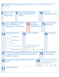 Formulario De Registro Electoral En Arizona - Letra Grande - Arizona (Spanish), Page 2