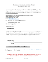 Commission on Victims in the Courts Proxy Designation Form - Arizona