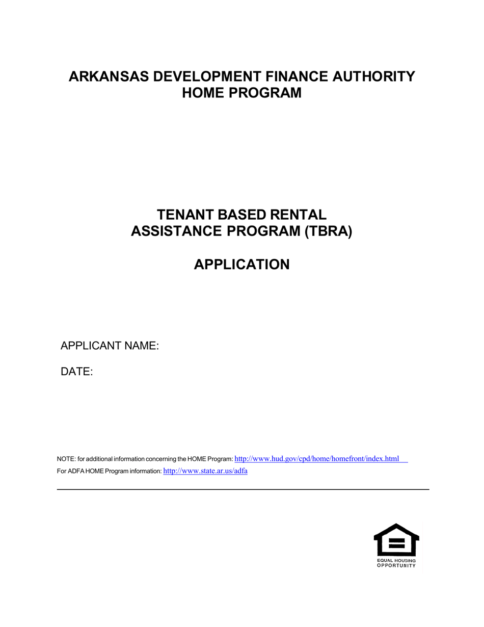 Home Tenant Based Rental Assistance Application - Arkansas, Page 1
