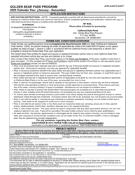 Form DPR578 Golden Bear Pass Application - California, Page 3