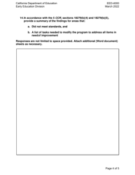 Form EED-4000 Program Self-evaluation Form - California, Page 4