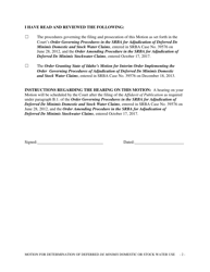 Motion for Determination of Deferred De Minimis Domestic or Stock Water Use - Idaho, Page 2