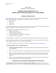 Document preview: Instructions for Form 42-222 Application for Transfer of a Water Right - Idaho
