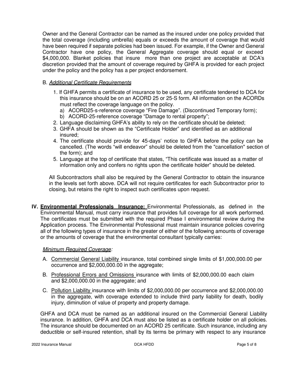 Insurance Checklist - Georgia (United States), Page 5