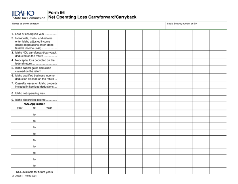 Form 56 (EFO00051)  Printable Pdf