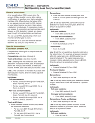 Form 56 (EFO00051) Net Operating Loss Carryforward/Carryback - Idaho, Page 2