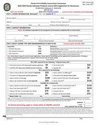 Florida Saltwater Products License (Spl) Application for Businesses - Florida