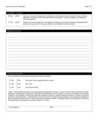 OAG Form 1085 Unsolicited Fax Complaint - Indiana, Page 2