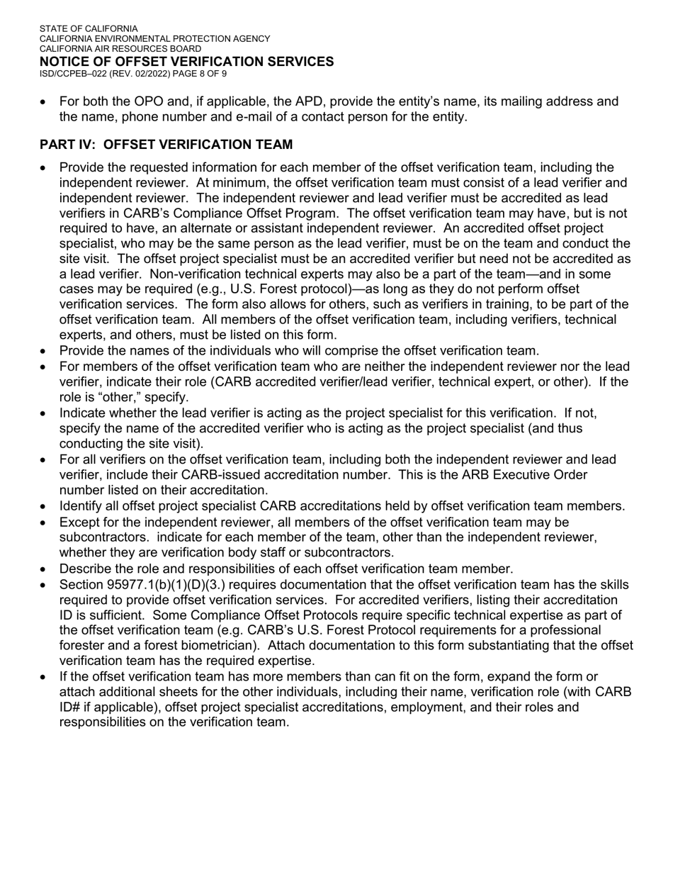 Form ISD / CCPEB-022 Notice of Offset Verification Services - California, Page 8
